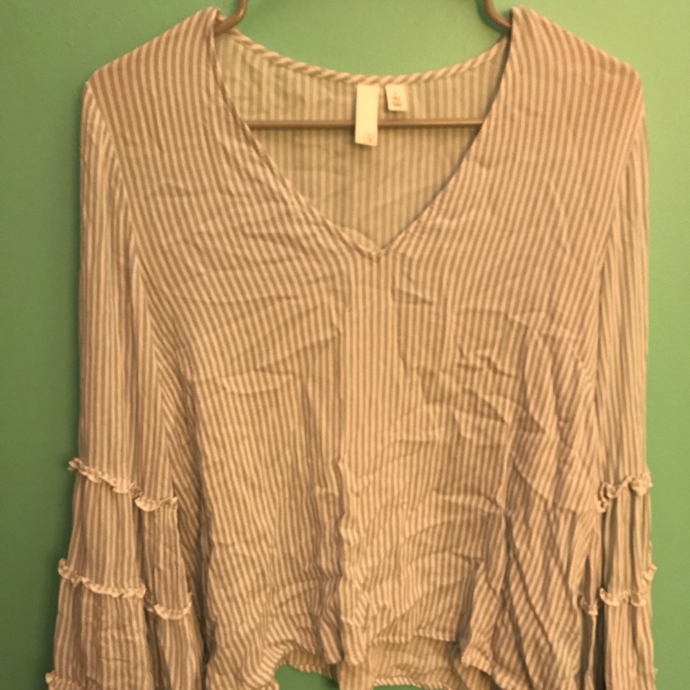 Blue and white striped top